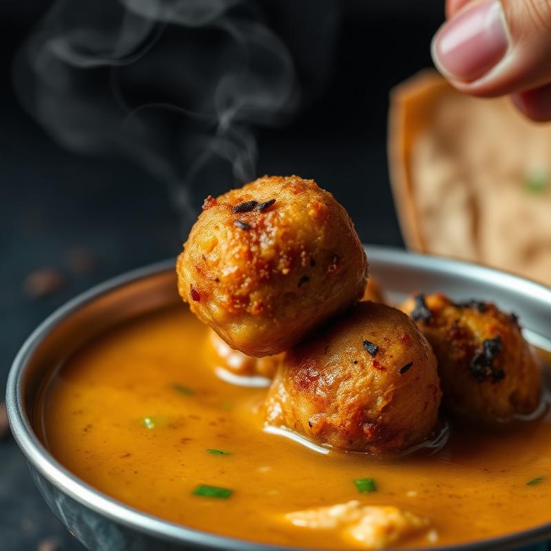 Crispy medu vada dipped in hot sambar